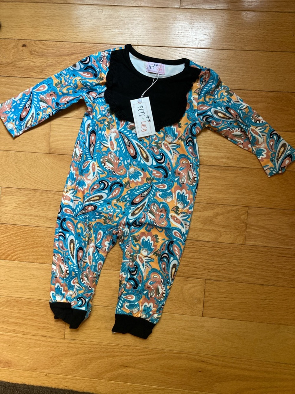 Pete + Lucy Girl’s Romper Paisley Print